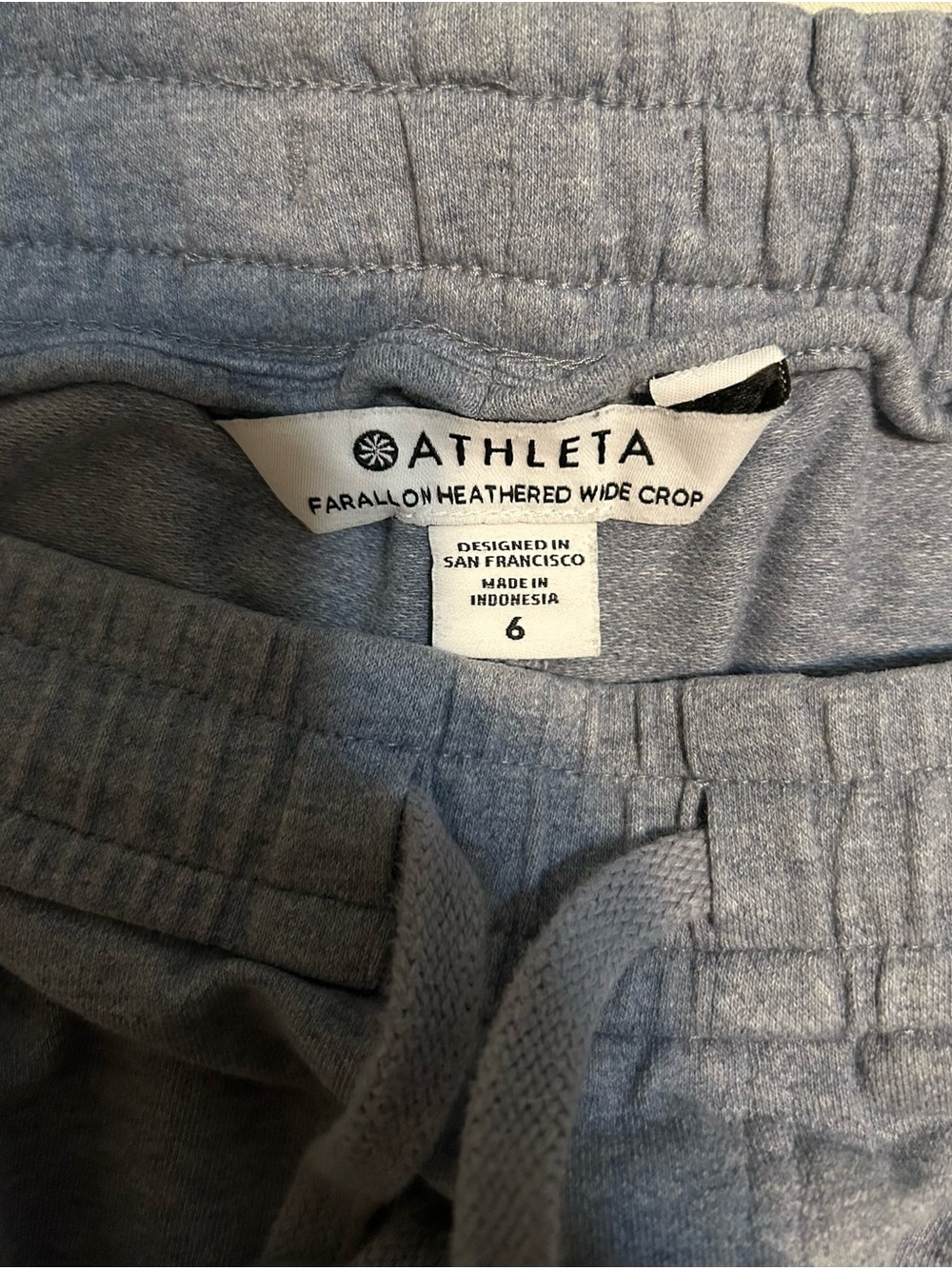 Athleta Farallon Heathered Wide Crop Pants Gray Women’s 6 - Picture 4 of 5